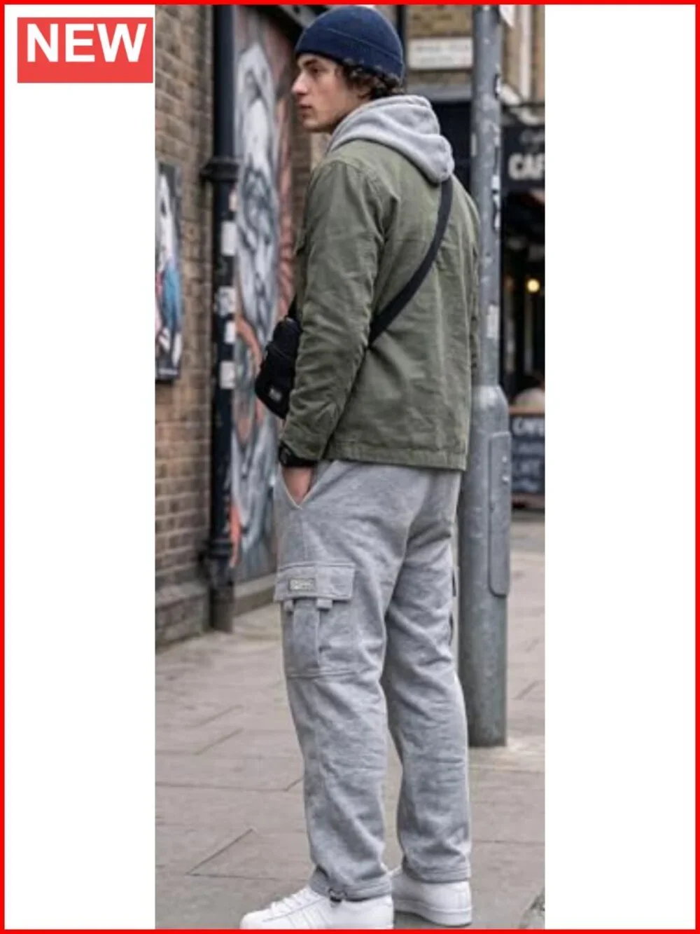 Cargo Sweatpants with Drawstring Athletic Joggers Cotton Polyester